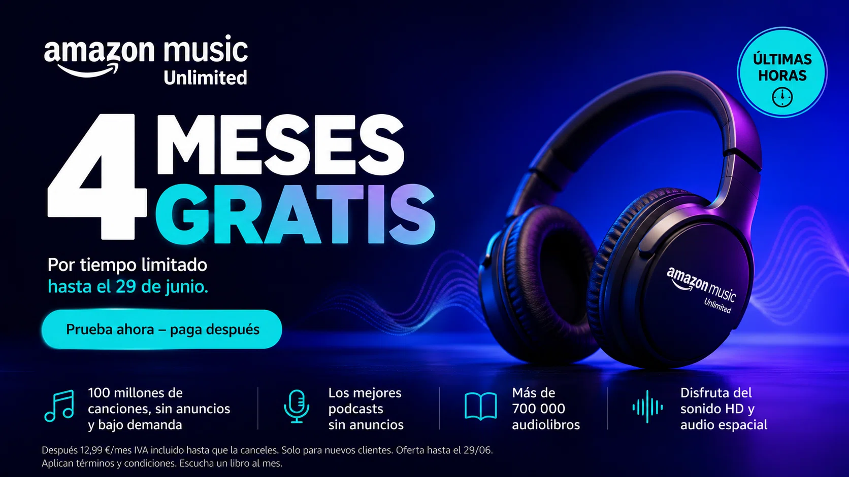 Amazon Music Unlimited 4 meses gratis