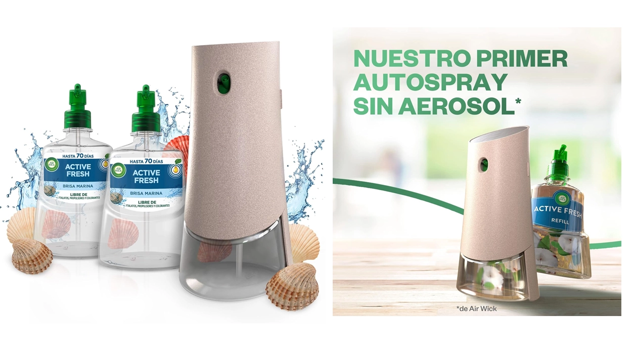 Ambientador Air Wick Active Fresh + 2 recambios Brisa Marina