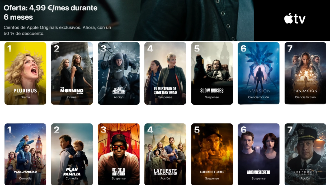 Apple TV - 6 meses al 50%