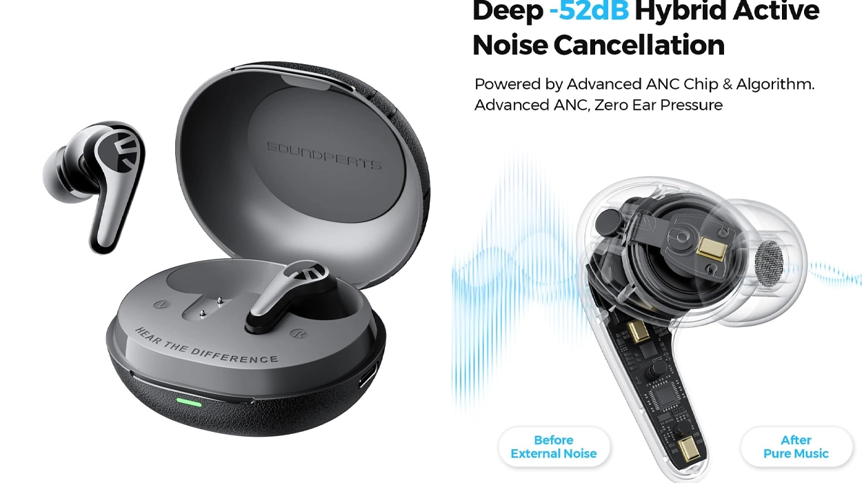 Auriculares Bluetooth 6.0 SoundPEATS C30 con cancelación de ruido híbrida