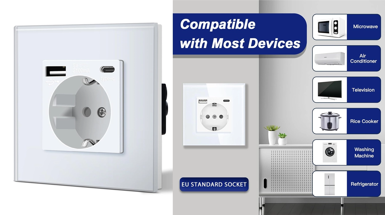 BSEED Enchufe de Pared con USB A y USB C