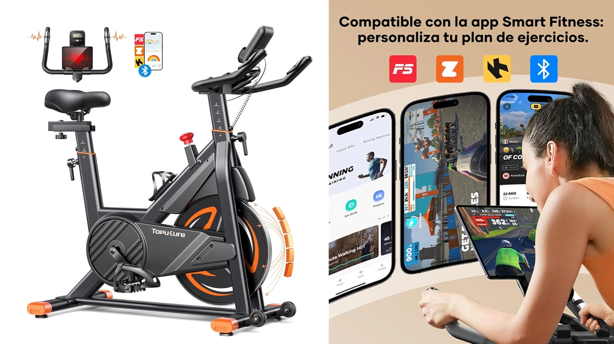 Bicicleta estática Toputure 2025 con pulsómetro y App