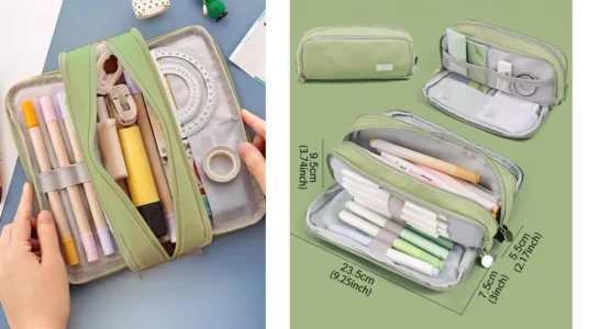 Bolsa multifuncional tipo estuche con compartimentos