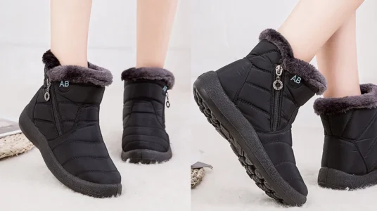 Botines acolchados con forro calentito para mujer