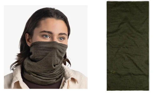 Braga de cuello Buff Lightweight marrón de lana Merino