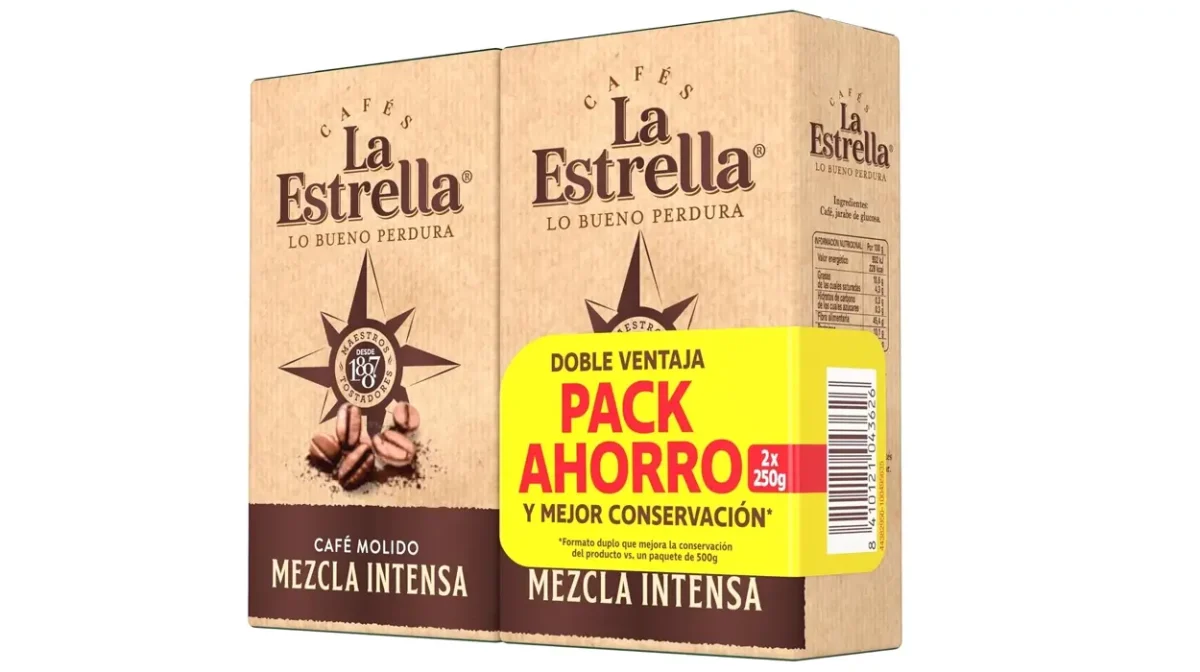 Pack x2 Café molido La Estrella Mezcla Intensa de tueste natural y torrefacto de 250 g