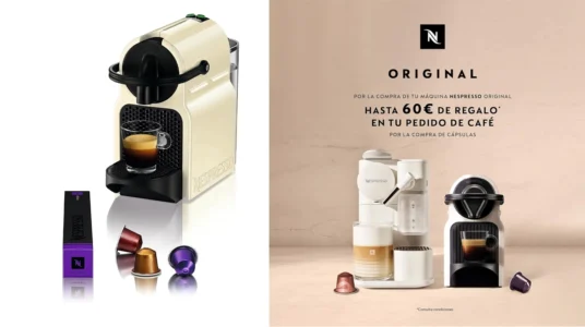 Cafetera Nespresso De'Longhi Inissia con hasta 60€ de descuento en cápsulas