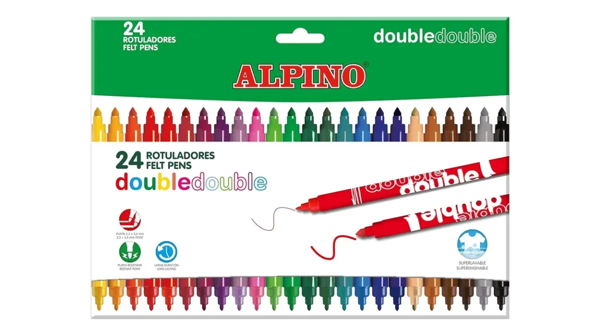 Chollo Caja de 24 rotuladores Alpino Double Double