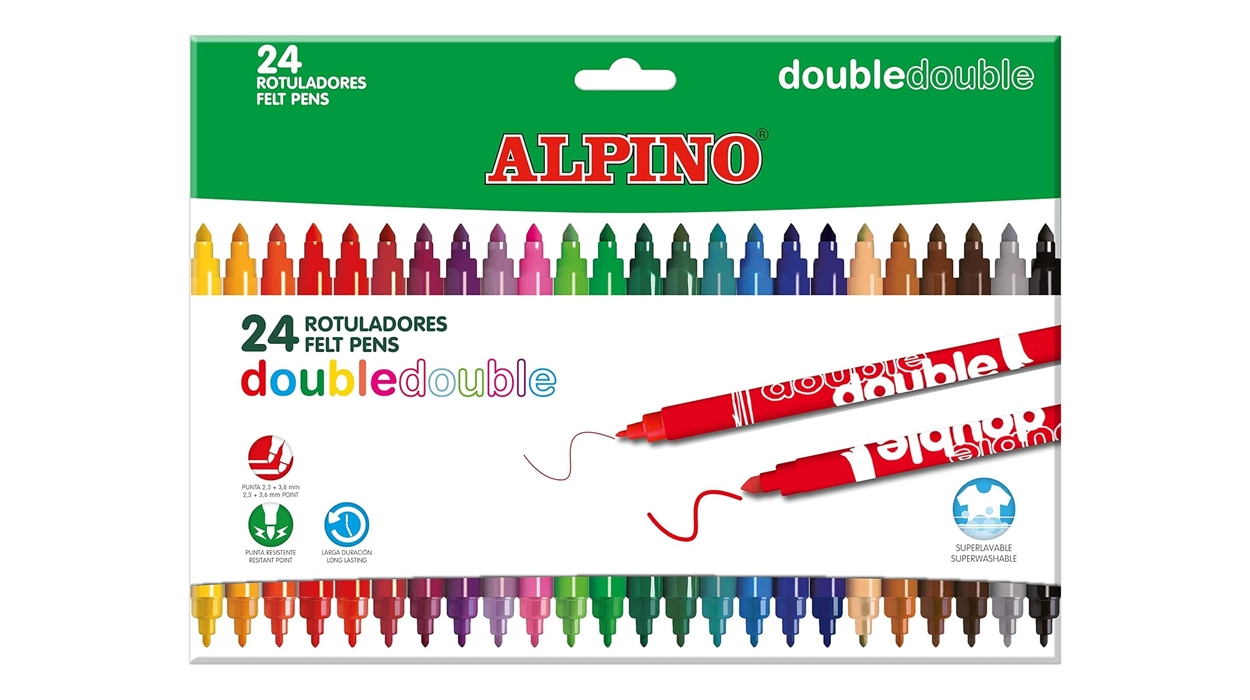 Caja de 24 rotuladores Alpino Double Double