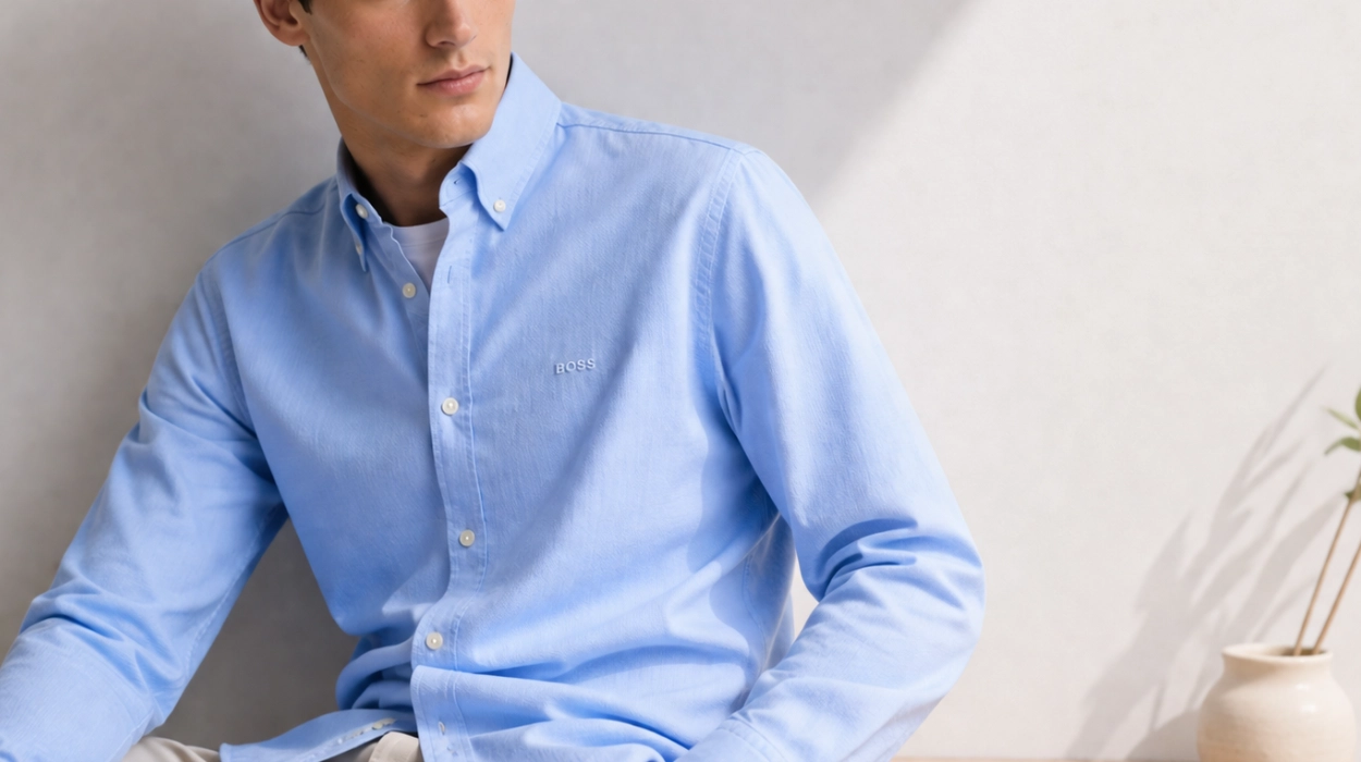 Camisa Hugo Boss Rickert en algodón Oxford para hombre