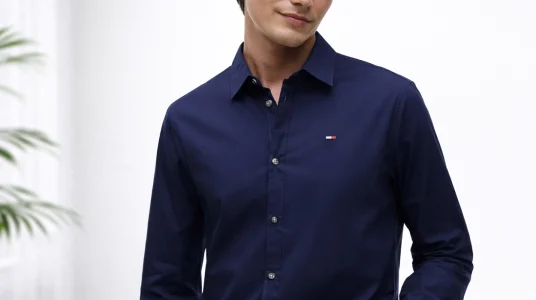 Camisa Tommy Jeans TJM slim azul marino