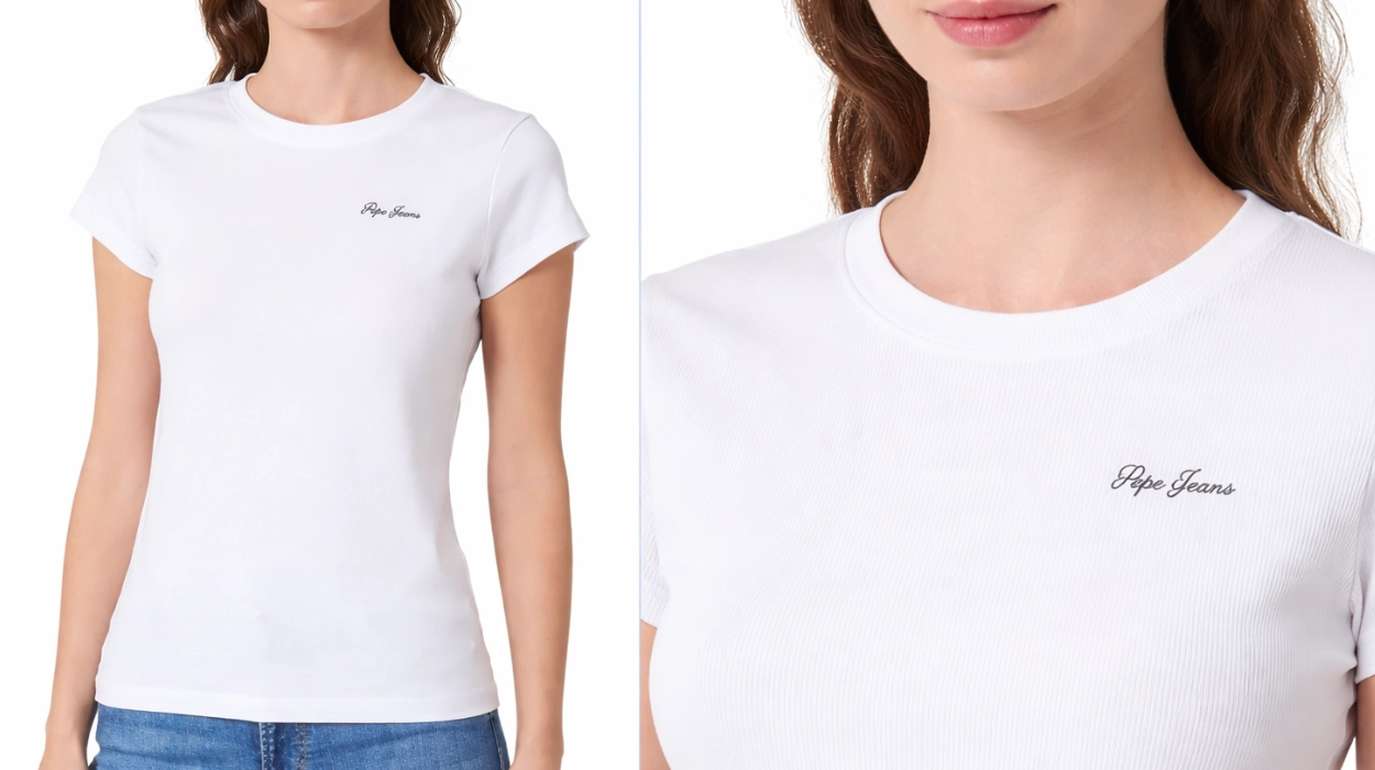 Camiseta Pepe Jeans Basic Rib de canalé para mujer