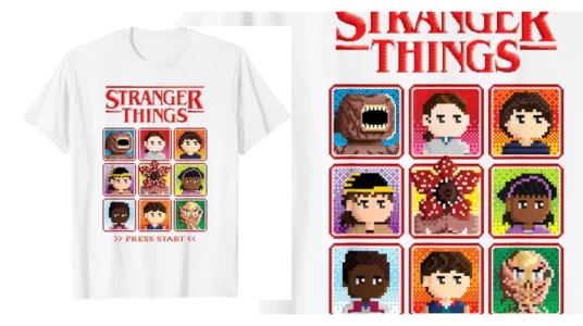 Camiseta Stranger Things Pixel Group Select Character