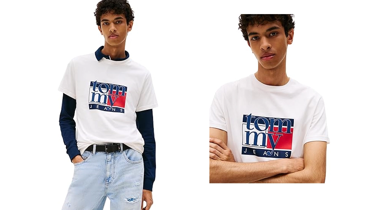 Camiseta Tommy Jeans TJM Slim RWB Flag Tee para hombre