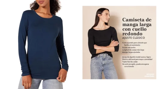 Camiseta de cuello redondo Amazon Essentials para mujer