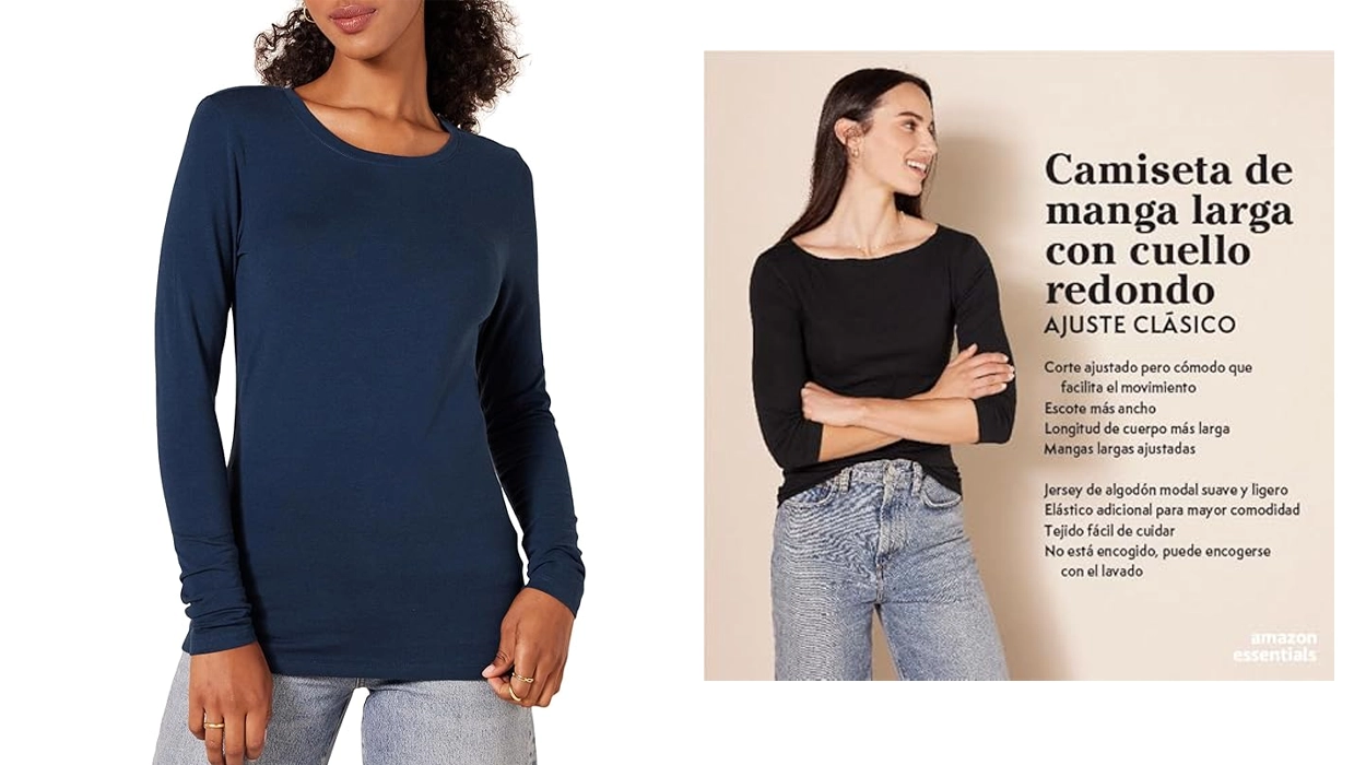 Camiseta de cuello redondo Amazon Essentials para mujer