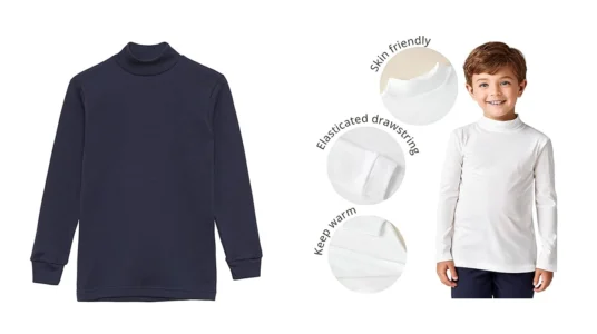 Camiseta interior térmica con cuello alto para niños
