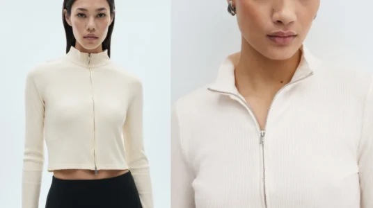 Cárdigan cuello perkins con cremallera Mango Outlet para mujer