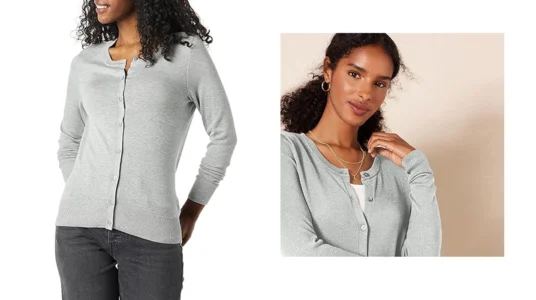 Cárdigan de cuello caja Amazon Essentials para mujer