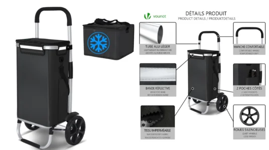 Carrito de la compra plegable Vounot de 58L