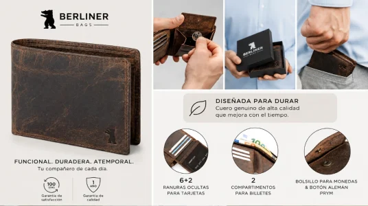 Cartera de piel Berliner Bags con protección RFID para hombre
