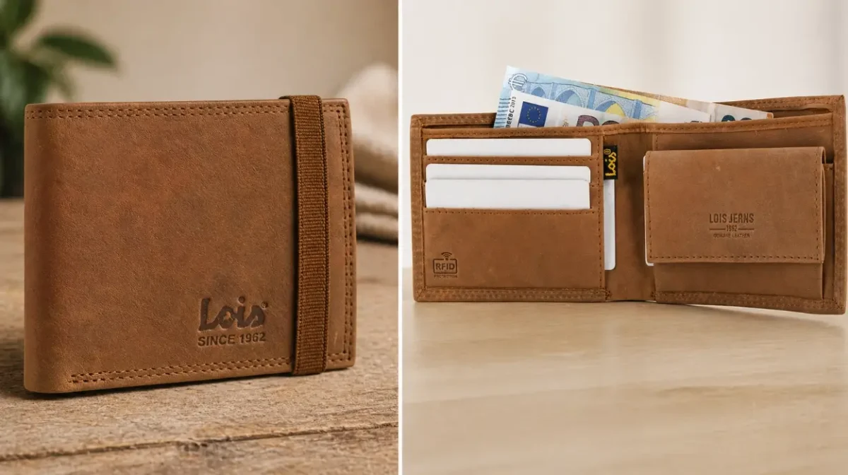Diseño elegante y de calidad: Esta cartera de piel genuina Lois para hombre hoy baja a menos de 20€ en Amazon