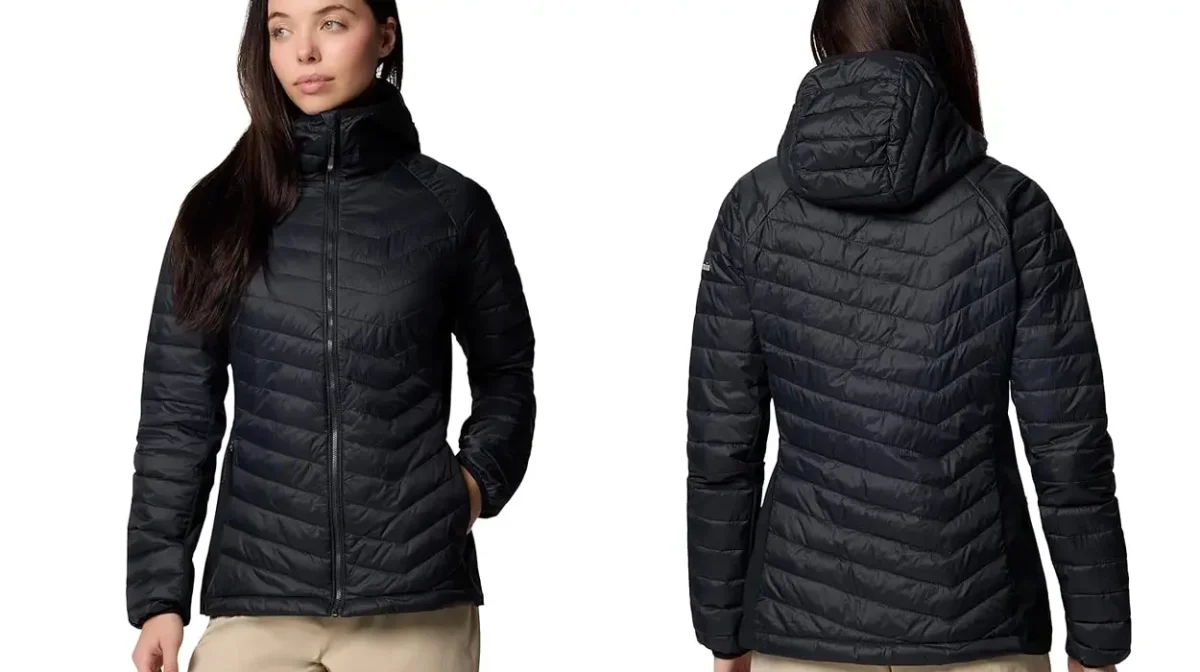 Chaqueta acolchada Columbia Powder Pass II Hybrid Hooded con capucha para mujer