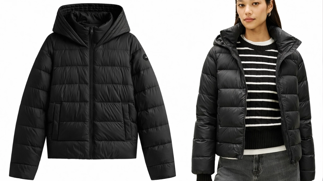 Chaqueta acolchada Tommy Hilfiger Down con capucha para mujer
