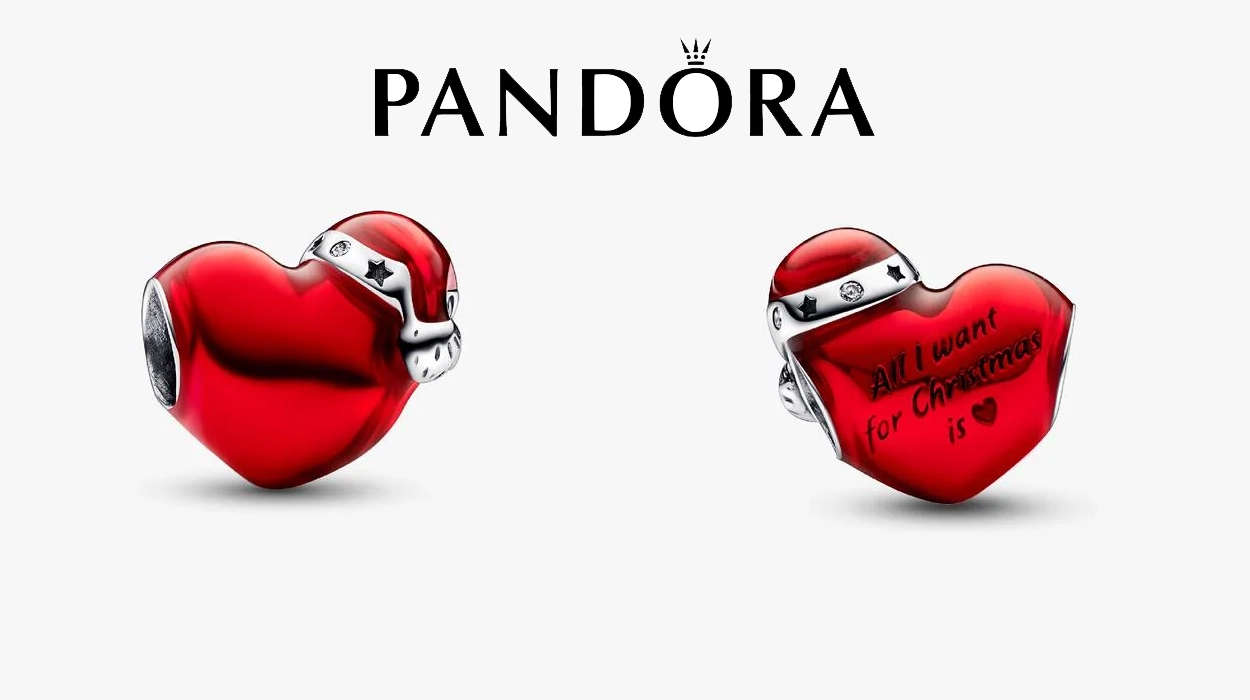 Charm Pandora corazón rojo de la colección Moments Christmas