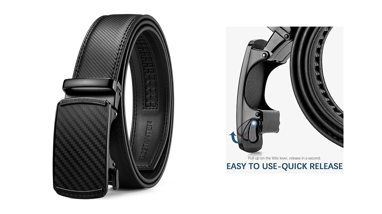 Cinturón de cuero Bostanten con hebilla deslizante