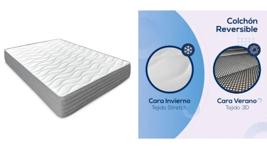 Colchón viscoelástico inviernoverano Duérmete Online Frida de 105 x 190 cm