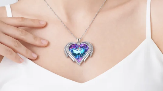 Colgante Corazón Praelinos Alas de Ángel