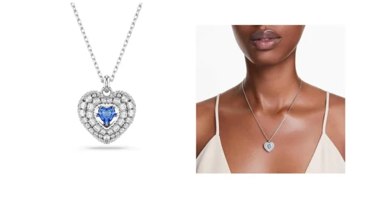 Colgante Swarovski Hyperbola Idyllia corazón azul