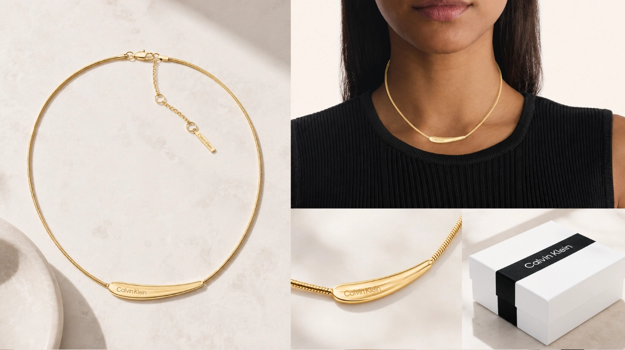 Collar con colgante Calvin Klein Elongated Drops para mujer