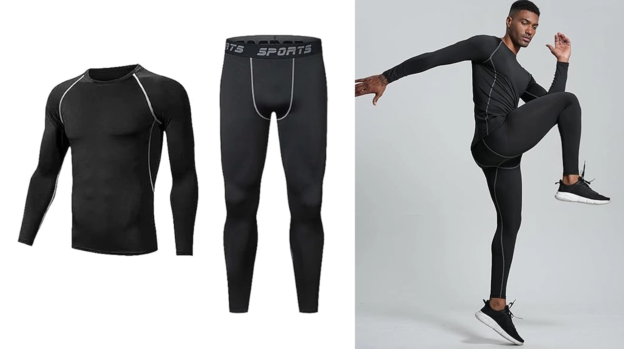 Conjunto de ropa interior térmica para hombre (camiseta y pantalón)