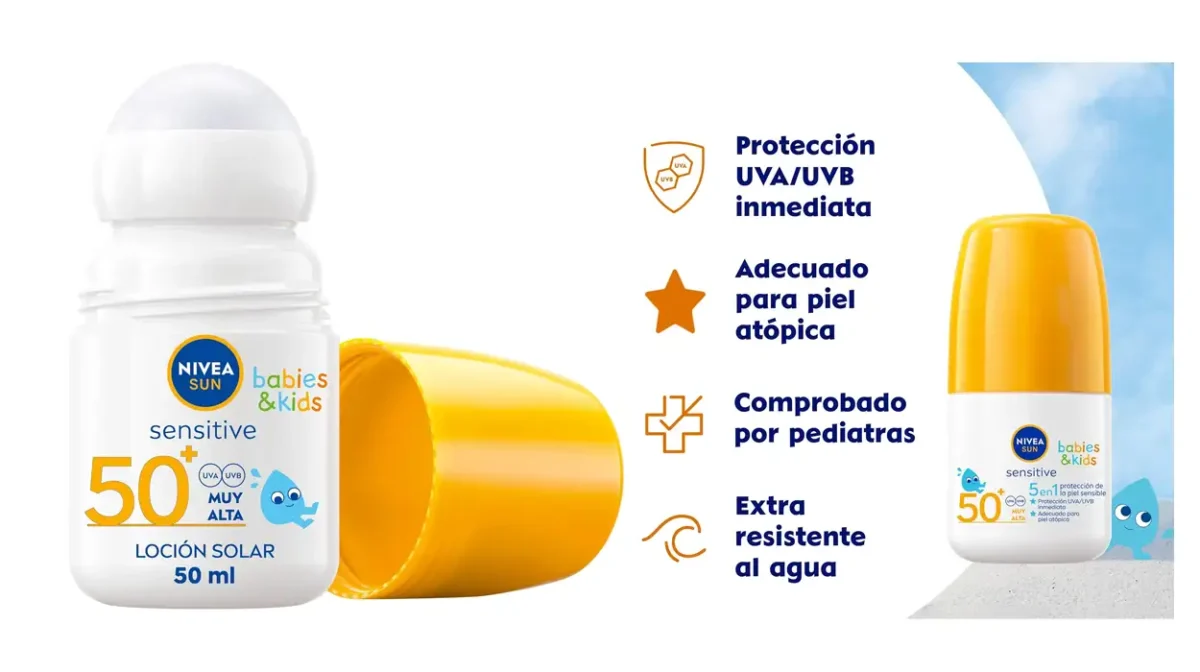 Crema solar NIVEA SUN Babies & Kids Sensitive Roll-on FP 50+