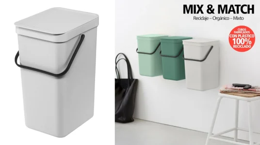 Cubo de basura para reciclaje Brabantia Sort & Go de 16L
