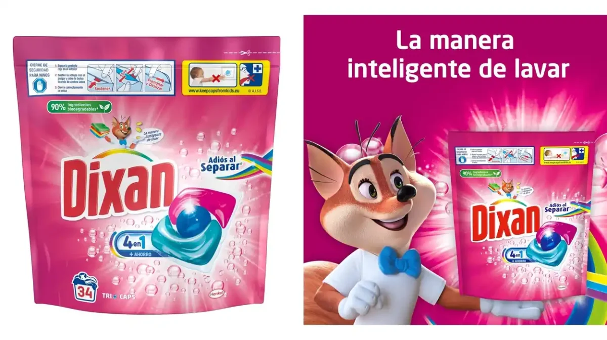 Pack x34 cápsulas de detergente en cápsulas Dixan Adiós al separar
