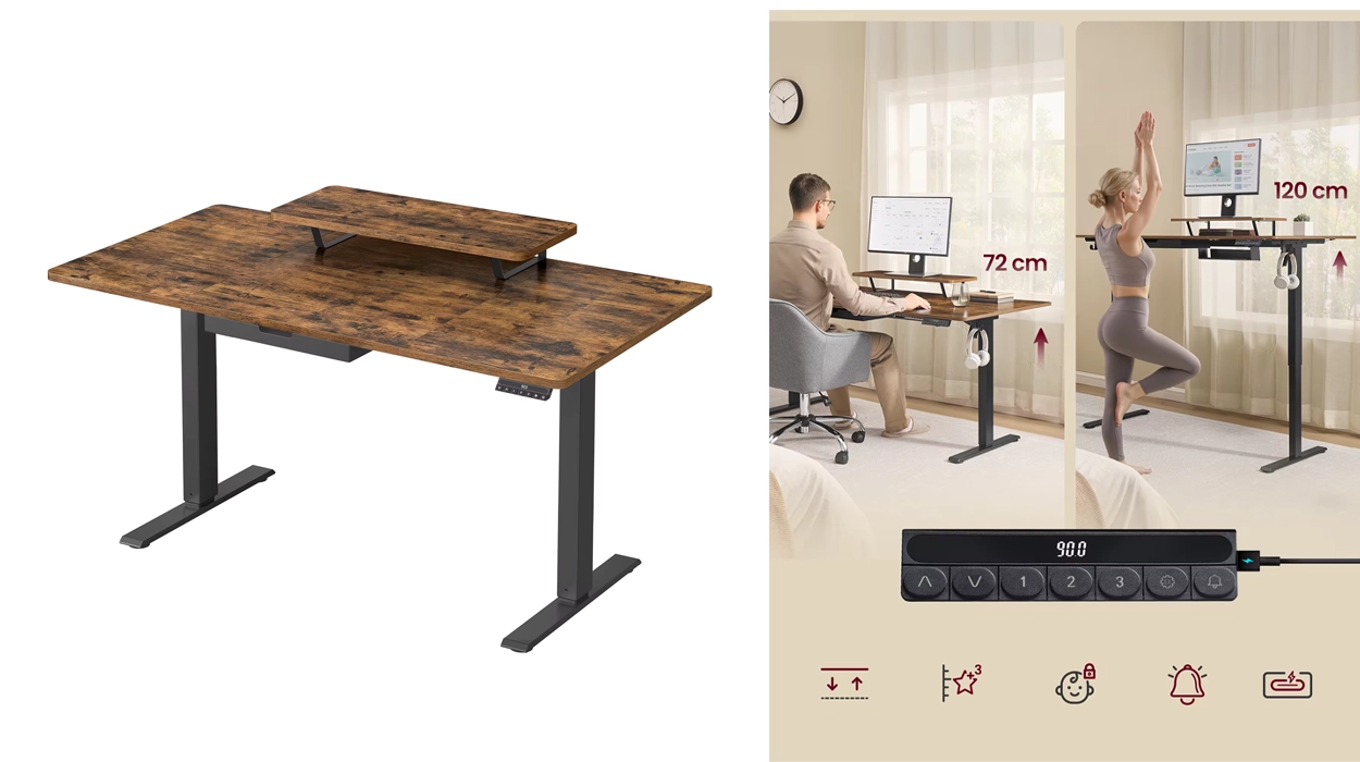 Escritorio elevable eléctrico Vasagle de 140 x 70 cm