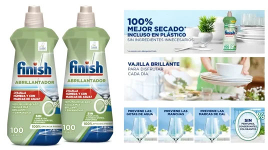 Finish 0% abrillantador para lavavajillas