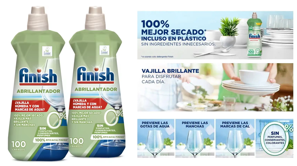 Finish 0% abrillantador para lavavajillas