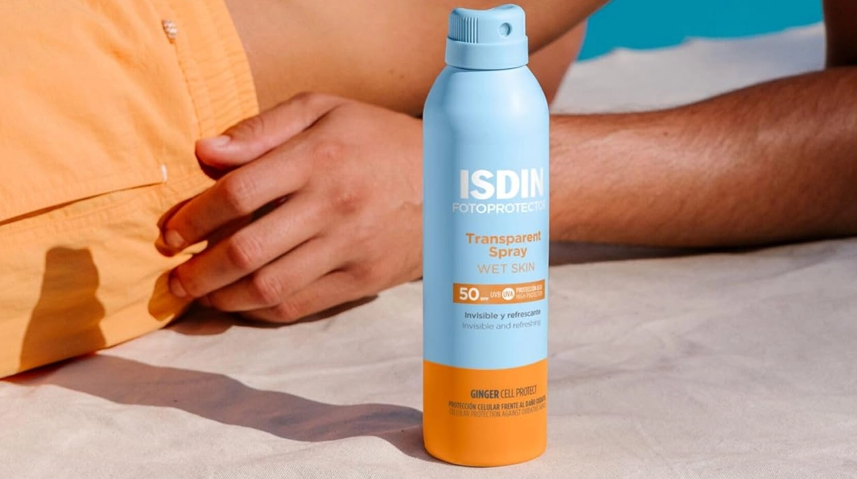 Fotoprotector en spray Isdin Transparent Wet Skin SPF50