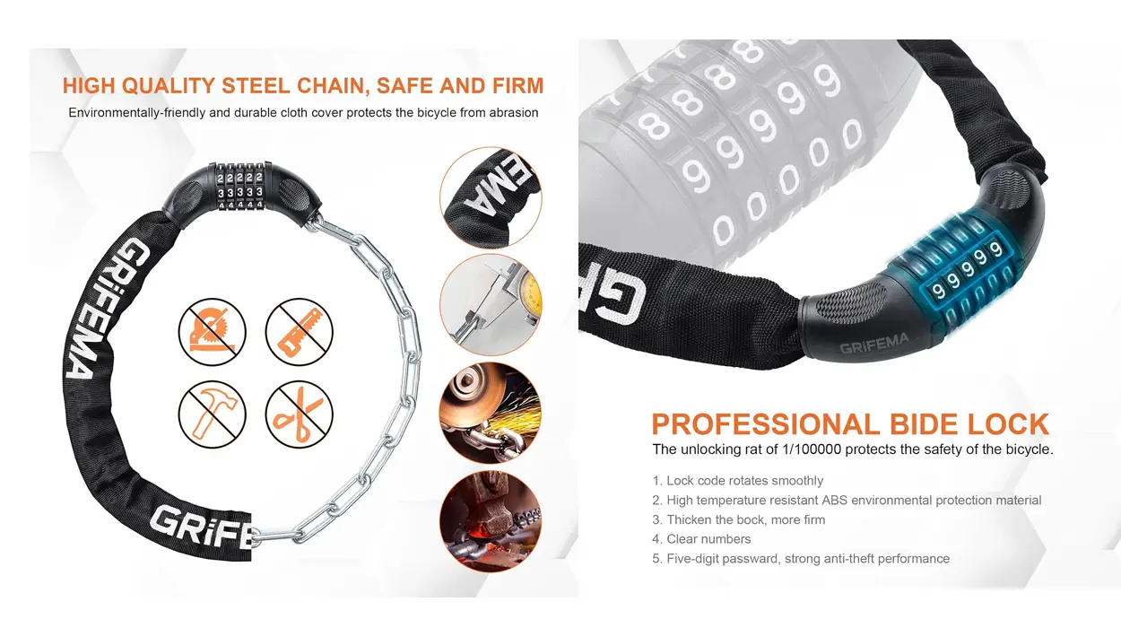 GRIFEMA GAK1201-9 Candado de Bicicleta