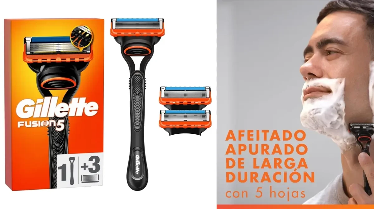 Hoy puedes conseguir la maquinilla Gillette Fusion5 que mejor afeita en un pack con 3 recambios a un precio bajísimo