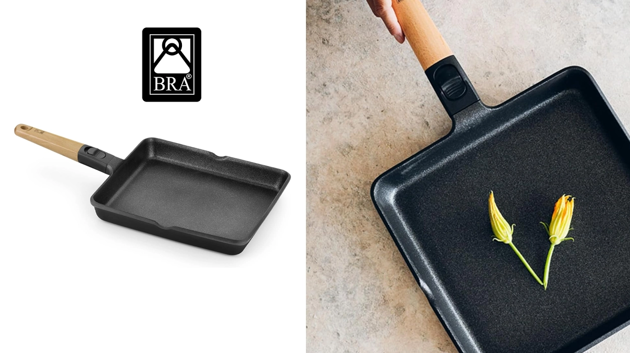 Grill liso Bra Market de 28 cm con mango desmontable