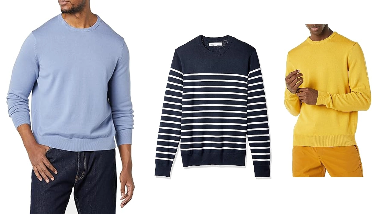 Jersey de cuello redondo Amazon Essentials 100% algodón para hombre