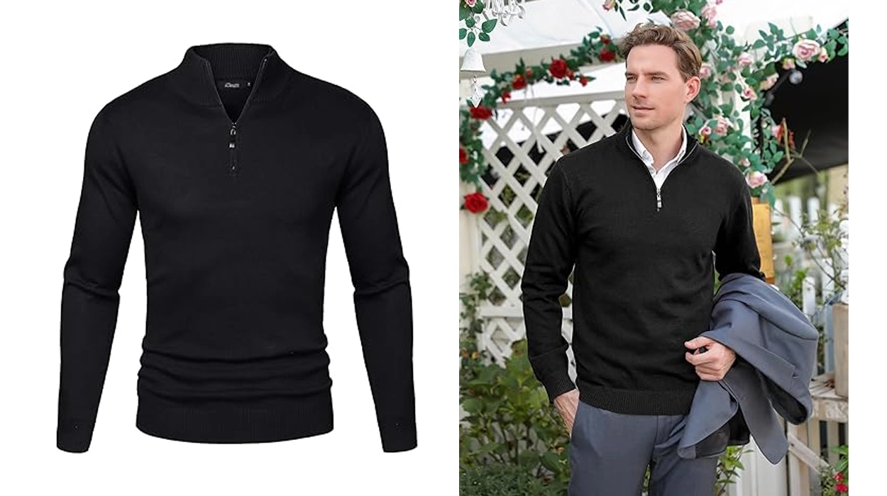 Jersey de punto Sykooria con media cremallera para hombre