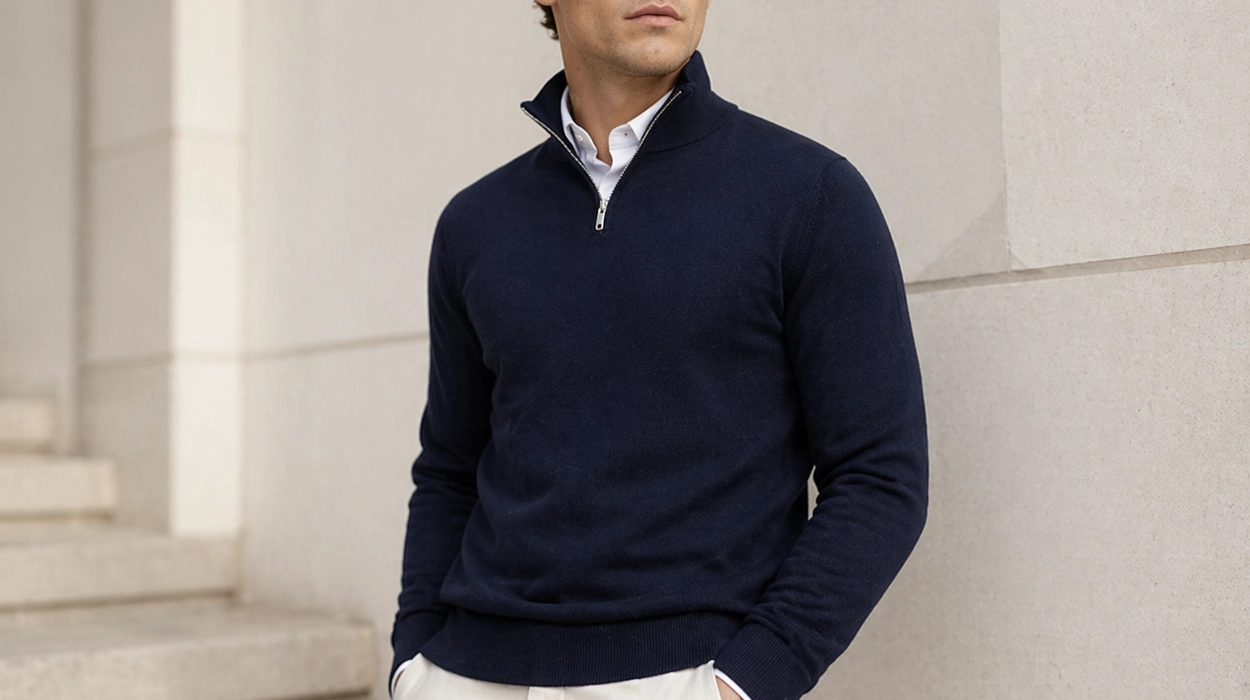 Jersey de punto fino Jack & Jones con cuello alto y cremallera para hombre