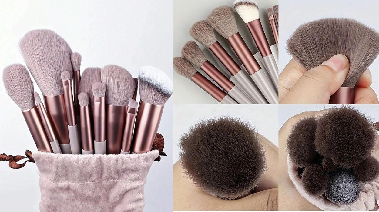 Juego de 12 brochas de maquillaje con bolsa de transporte