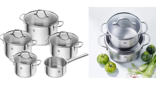 Juego de 5 ollas Zwilling Flow con 4 tapas